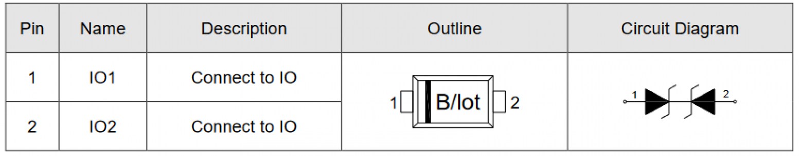 ESD9B3.3ST5G диод защитный Elecsuper даташит схема