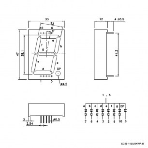 SC15-11SURKWA-R цифровые индикаторы RUICHI даташит схема