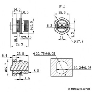 YF-M21GQZ0-LCUPCR разъем герметичный RUICHI даташит схема