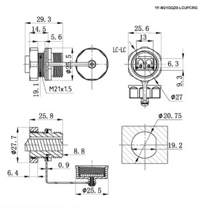 YF-M21GQZ0-LCUPCRG разъем герметичный RUICHI даташит схема