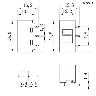 KBB17 движковый переключатель RUICHI даташит схема