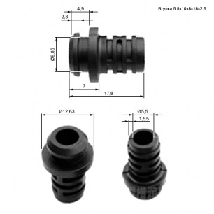 Втулки 5.5х10х8х18х2.5 black RUICHI даташит схема