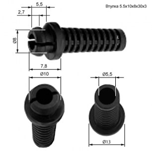 Втулки 5.5х10х8х30х3 black RUICHI даташит схема