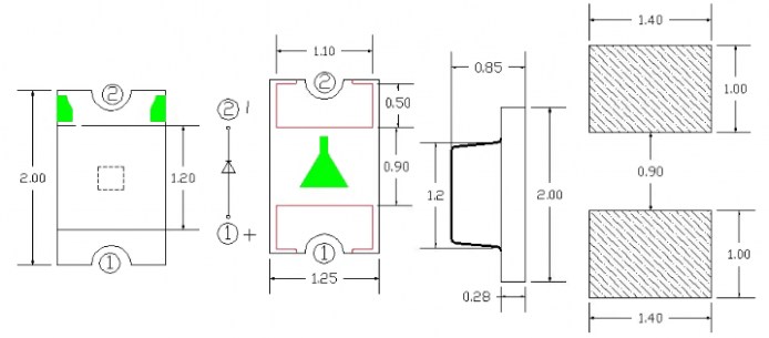 LED0805R светодиоды smd YONGYUTAI даташит схема