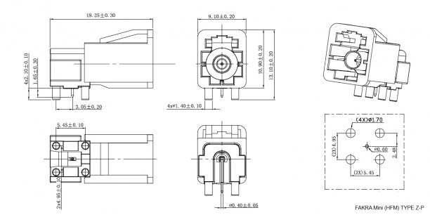FAKRA Mini (HFM) TYPE Z-P fakra RUICHI даташит схема