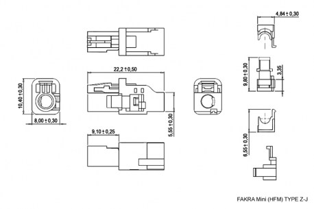 FAKRA Mini (HFM) TYPE Z-J fakra RUICHI даташит схема