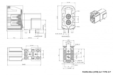 FAKRA Mini (HFM) 2x1 TYPE Z-P fakra RUICHI даташит схема