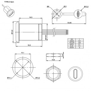 TYPE-C-6pin разъем RUICHI даташит схема