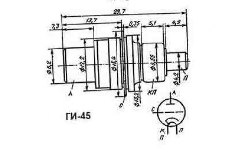 ГИ-45 генераторные лампы  даташит схема