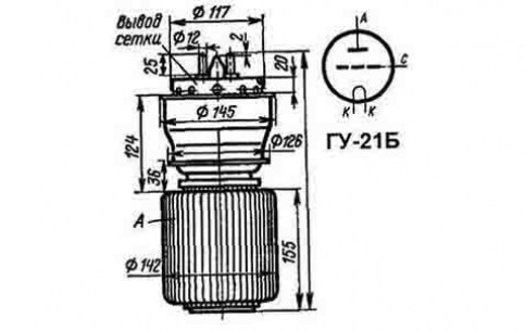 ГУ-21Б генераторные лампы  даташит схема