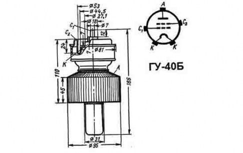 ГУ-40Б (200*г) генераторные лампы  даташит схема