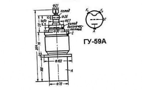 ГУ-59А генераторные лампы  даташит схема