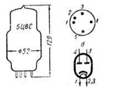 5Ц8С радиолампы  даташит схема