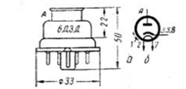 6Д3Д радиолампы  даташит схема
