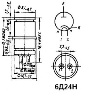 6Д24Н радиолампы  даташит схема