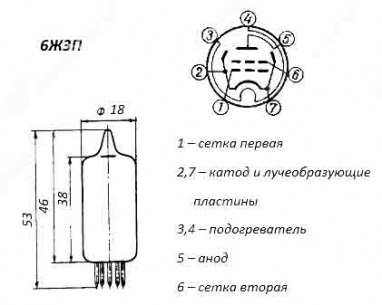 6Ж3П радиолампы  схема фото