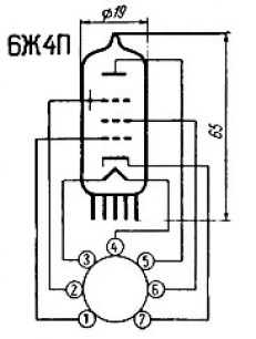 6Ж4П радиолампы  даташит схема