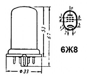 6Ж8 радиолампы  даташит схема