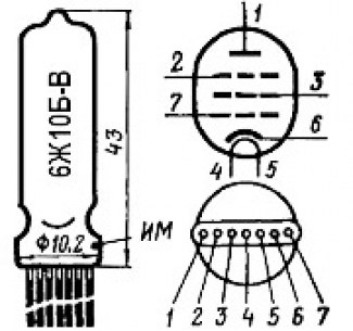 6Ж10Б-В радиолампы  схема фото