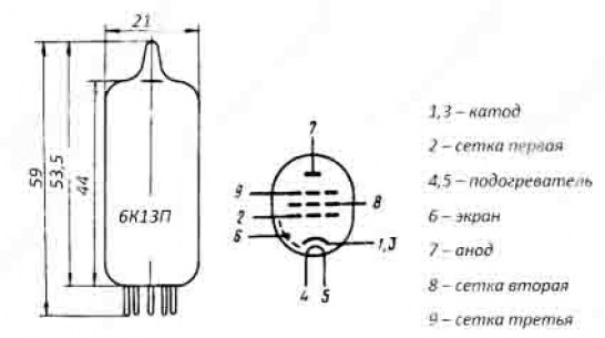 6К13П радиолампы  даташит схема