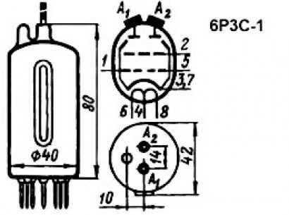 6Р3С-1 радиолампы  даташит схема
