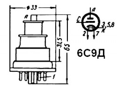 6С9Д радиолампы  даташит схема