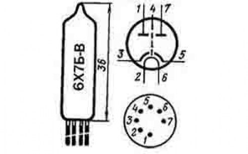 6Х7Б-В радиолампы  схема фото