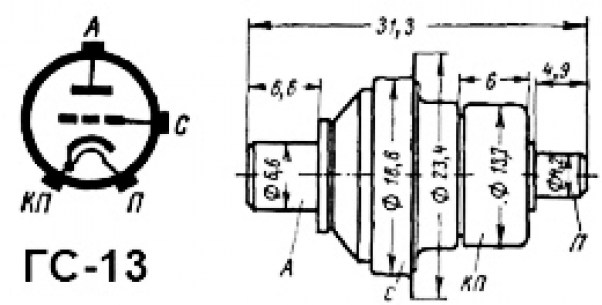 ГС-13 генераторные лампы  даташит схема