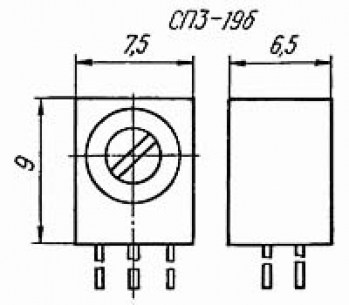 СП3-19Б-0.5 Вт 150 кОм подстроечный резистор  даташит схема