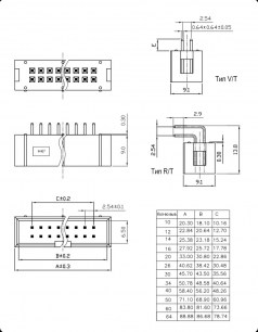 BH-20 (IDC-20MS) разъем RUICHI даташит схема