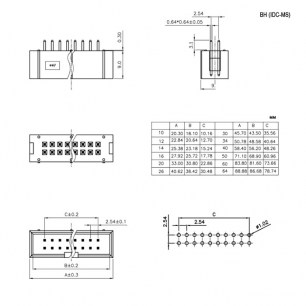 BH-50 (IDC-50MS) разъем RUICHI даташит схема