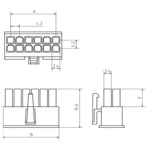 MFC 2x2F pitch 4.5 mm разъемы питания низковольтные  даташит схема