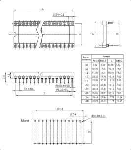 SCSM-18 TRS-18 панелька для микросхемы RUICHI даташит схема