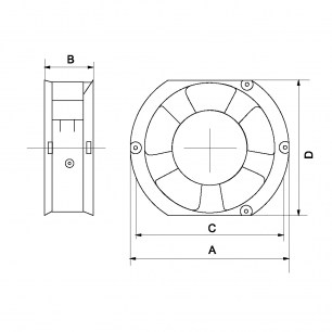 RQA 172x150x50HSL 220VAC вентилятор TIDAR даташит схема