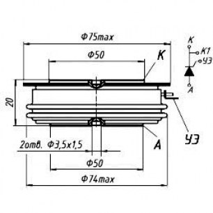 ТБ353-1000-13 тиристор силовой  схема фото
