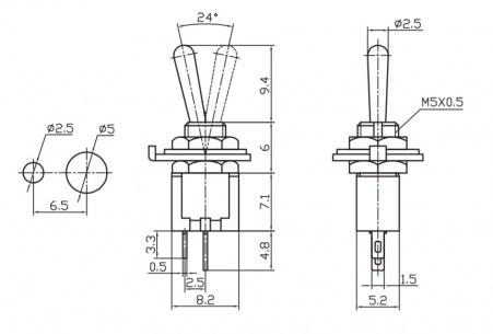 SMTS-101 on-off микротумблер RUICHI даташит схема