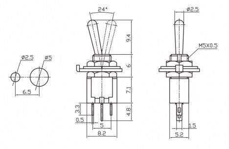 SMTS-102 on-on микротумблер RUICHI даташит схема