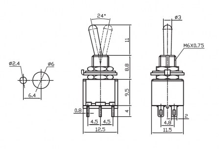 STM-202 on-on (PST-22A) микротумблер RUICHI даташит схема