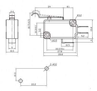 Микропереключатели MSW-04 ON-ON (10A/250VAC) RUICHI даташит схема