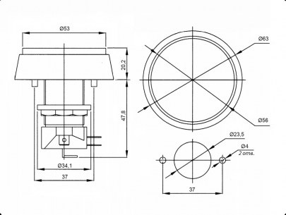 GMSI-1B-C no(nc)+nc(no) red gmsi кнопка RUICHI даташит схема