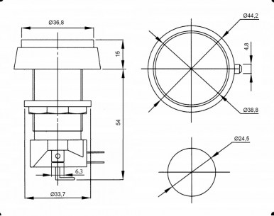 GMSI-4B-C no(nc)+nc(no) yellow gmsi кнопка RUICHI даташит схема