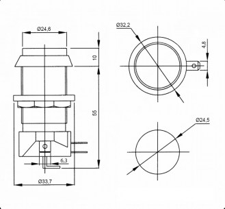 GMSI-7B-C no(nc)+nc(no) green gmsi кнопка RUICHI даташит схема