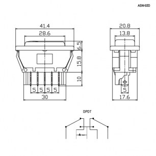 ASW-02D черный клавишный переключатель RUICHI даташит схема