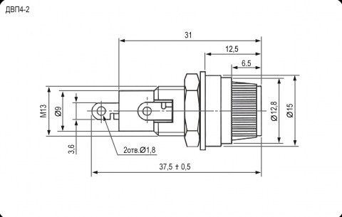 ДВП4-2 (5x20 10a 250v) импорт держатель предохранителя RUICHI даташит схема