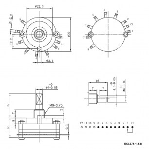RCL371-1-1-8 галетный переключатель RUICHI даташит схема