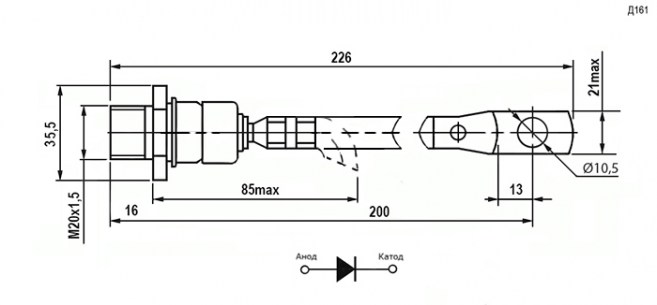 Д161-250-16 диод силовой RUICHI даташит схема