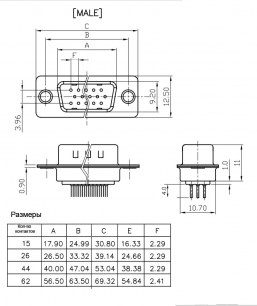 DHB-44M разъем RUICHI даташит схема