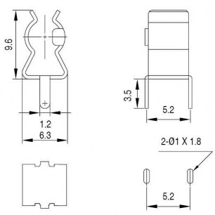 NF-004 for 5х20mm (FC-001S) Ag держатель предохранителя RUICHI даташит схема