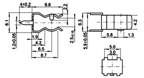 NF-005 for 6х32mm Ni держатель предохранителя RUICHI даташит схема