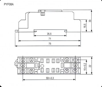 PYF08A колодка для 4453(18F)-2 RUICHI даташит схема